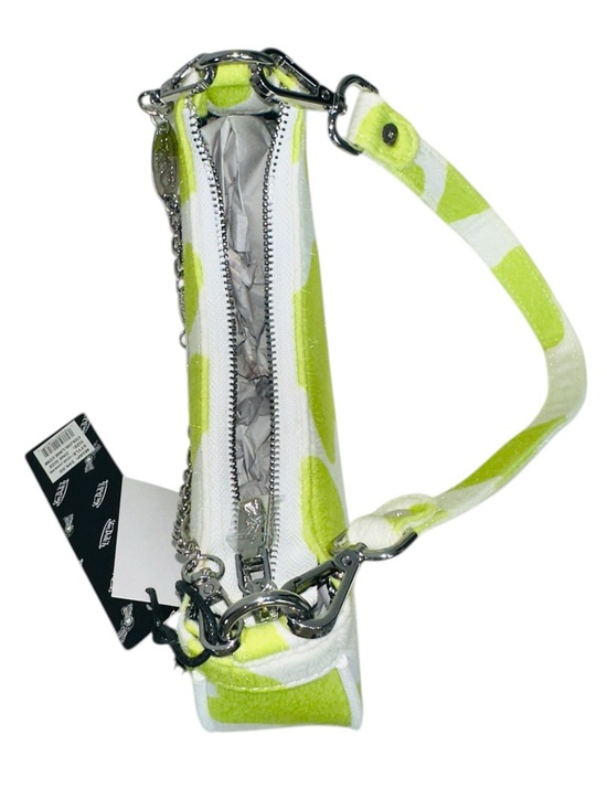 Von Dutch Vegan Pony Hair Lime Green Cow Shoulder Hand Bag with Purple Logo - Picture 13 of 14